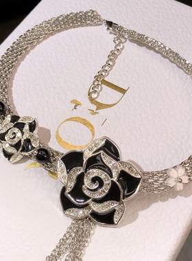 小众流苏原创玫瑰花朵颈带项圈