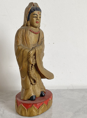 小摆设观音菩萨桌面木雕古风