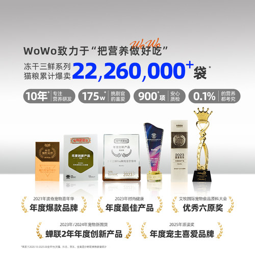 【囤货装】WoWo喔喔冻干三鲜全价猫粮无谷布偶猫咪主食十大品牌 - 图3