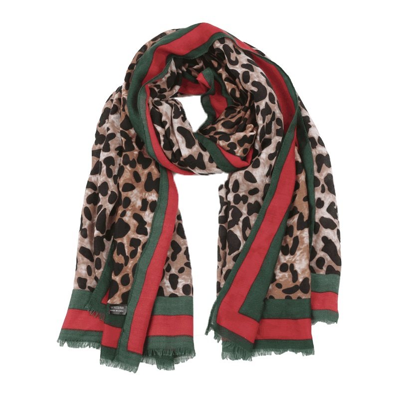 豹纹丝巾女春秋款洋气时尚中年妈妈百搭加长薄款棉麻披肩围巾纱巾,淘宝优惠券,粉丝福利购,淘宝优惠卷