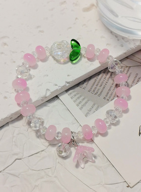 女孩琉璃水晶手链新中式古风手链水晶手串百搭玻璃珠弹力绳手串