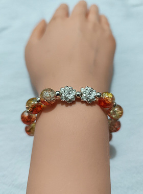 10mm爆花拉丝琉璃手链小众琉璃