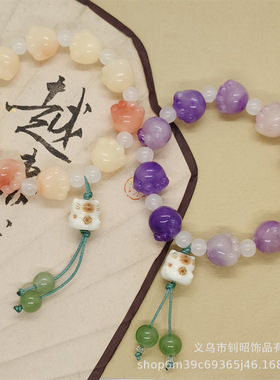 学生手链新款炭烧猫双色猫爪禅意手链中式简约高级感时尚百搭手串