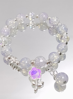 女孩琉璃手链水晶彩色花朵手链女生甜美百搭学生闺蜜礼物手串