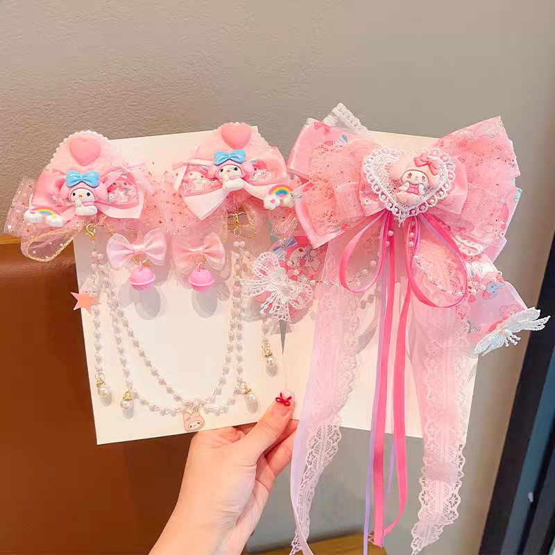 儿童粉色蝴蝶结美乐蒂发夹库洛米长飘带洛丽塔公主头饰小女孩发饰,淘宝优惠券,粉丝福利购,淘宝优惠卷