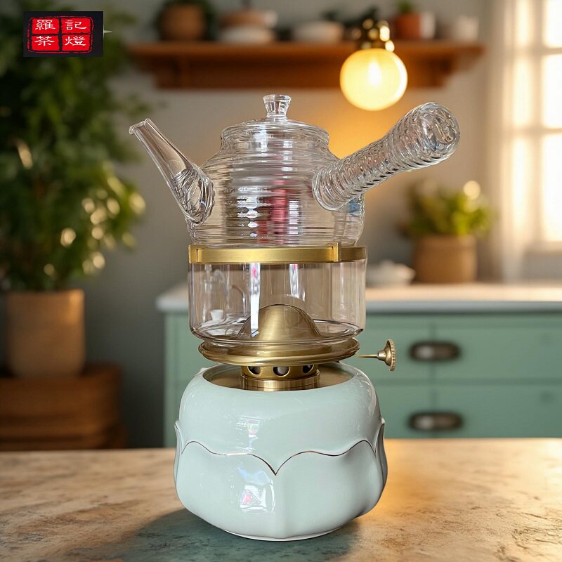 Wine bottle and tea lamp tea stove health lamp