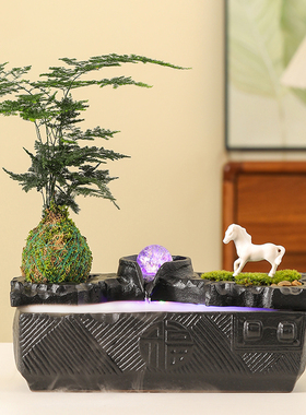 招财猫流水摆件循环水客厅生财