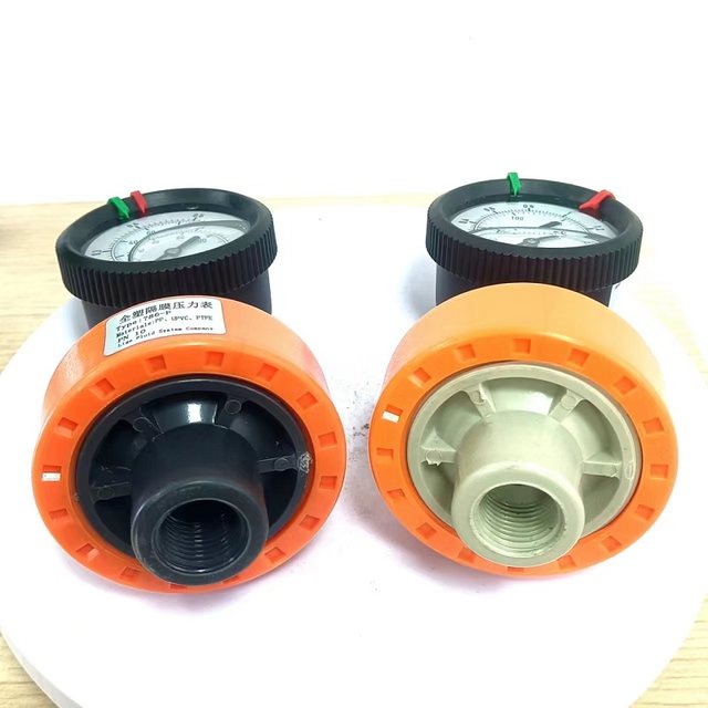 Pressure-resistant UPVC/PVDF plastic diaphragm pressure gauge 786