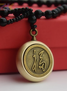 毛主席像黄铜吊坠毛爷爷铜坠圆形项链纪念礼品配红盒直径37厘米b3