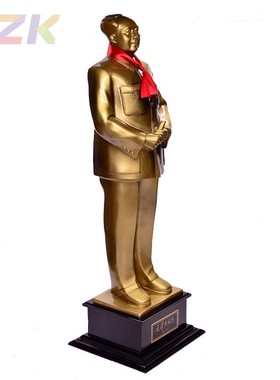 主席挥手铜像摆件毛嗲嗲伟人物雕塑挥手全身树脂工艺品礼品68cmb9