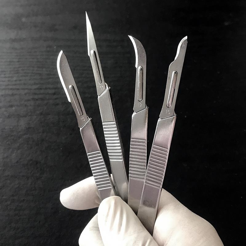 手动工具手术刀圆柄套装刀柄不锈钢实验手术刀片无菌双刃修甲