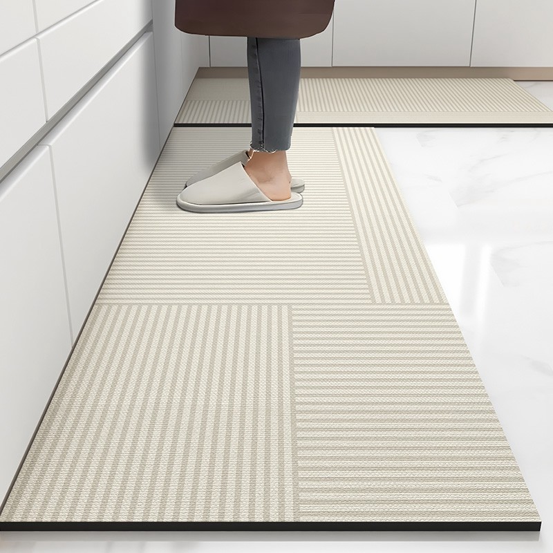 奶油风厨房垫吸水地垫防油防滑脚垫简约专用防脏地毯l长条pvc免洗,淘宝优惠券,粉丝福利购,淘宝优惠卷