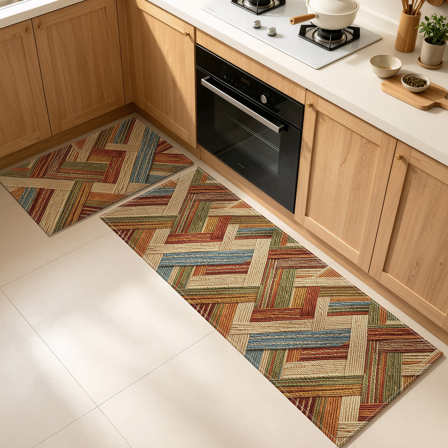 No-wash absorbent kitchen mat