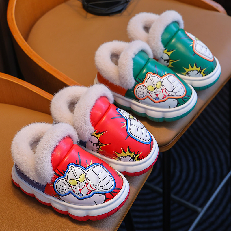 奥特曼儿童棉鞋冬包跟PU防水室内居家保暖鞋男女童婴幼儿宝宝鞋,淘宝优惠券,粉丝福利购,淘宝优惠卷