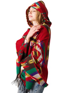 Women Fall Winter Boho Buffalo Fringe Poncho Pashmina Shawl