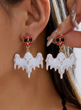 Halloween Earrings Spider Web Pumpkin Ghost Bat Stud Earring