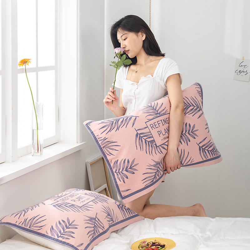 高密纯棉纱布枕巾一对装加大厚简约情侣单人学生成人枕头盖巾防滑,淘宝优惠券,粉丝福利购,淘宝优惠卷