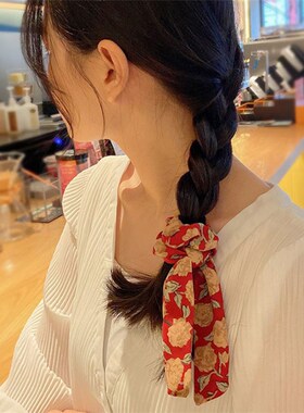 碎花蝴蝶结发带女外出气质扎头