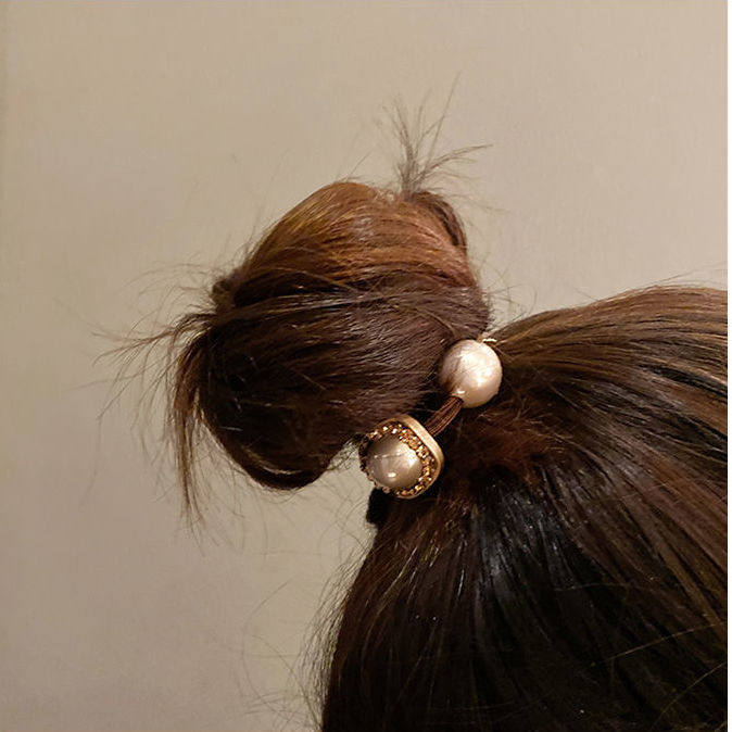 韩国东大门珍珠新款简约ins水钻发绳网红同款高档丸子头头绳发饰,淘宝优惠券,粉丝福利购,淘宝优惠卷