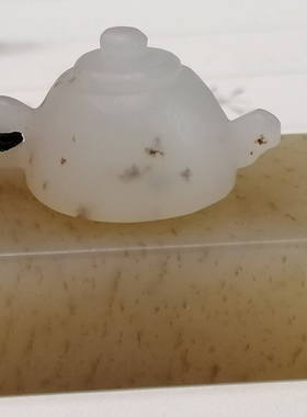 籽料青海野牛沟水草花把把壶