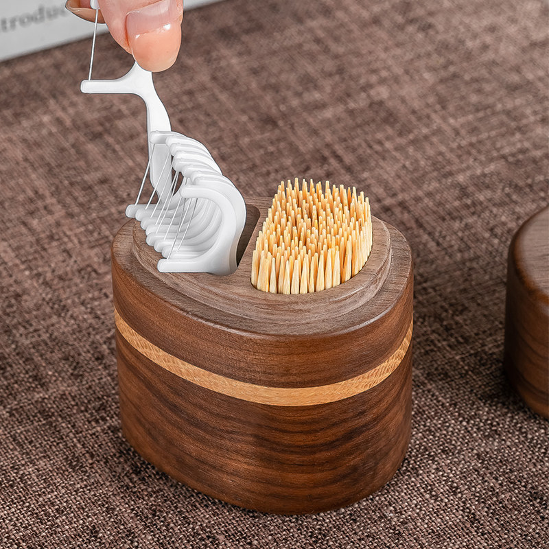 高档实木牙签盒2025新款家用高颜值牙签筒轻奢高级牙线棉签收纳盒,淘宝优惠券,粉丝福利购,淘宝优惠卷