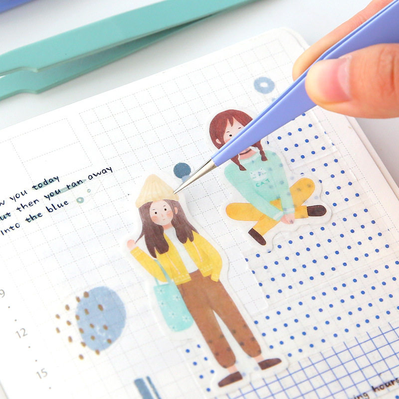 马卡龙彩色手帐镊子和纸胶带贴纸离型咕卡拼贴做手账的工具小配件,淘宝优惠券,粉丝福利购,淘宝优惠卷