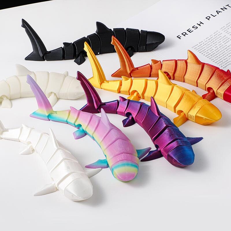 3d打印鲨鱼关节动鱼缸造景摆件儿童洗澡玩具仿真海洋生物模型手办,淘宝优惠券,粉丝福利购,淘宝优惠卷