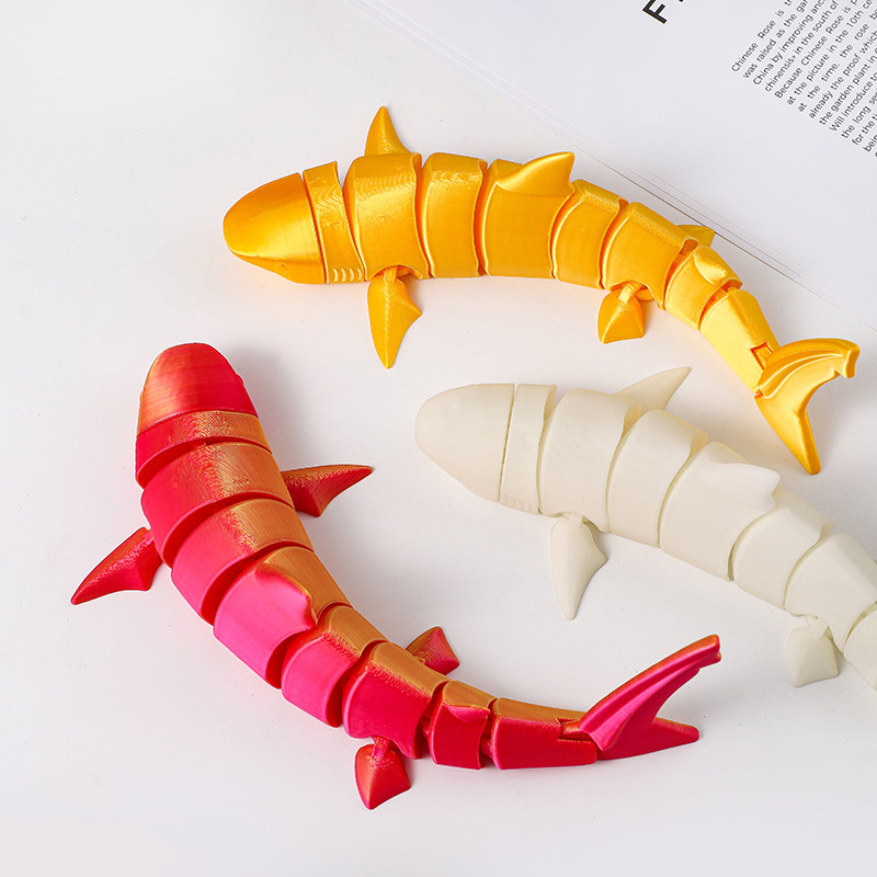 3d打印鲨鱼关节动鱼缸造景摆件儿童洗澡玩具仿真海洋生物模型手办,淘宝优惠券,粉丝福利购,淘宝优惠卷