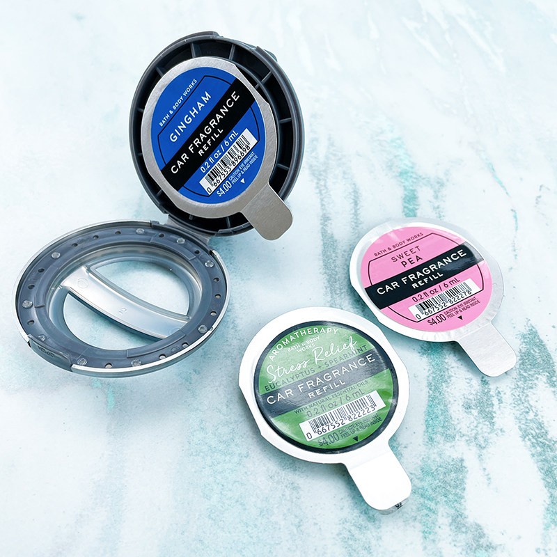 美国BBW车载香薰片车香水香片香氛空气清新剂汽车盘夹圆形替换芯,淘宝优惠券,粉丝福利购,淘宝优惠卷