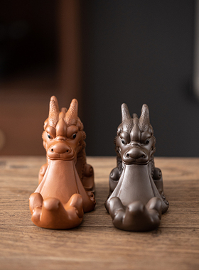 紫砂招财国潮桌面祥龙戏水线香插