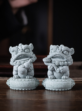 青砂石招财新中式茶桌醒狮送礼品