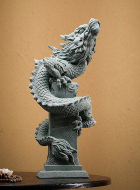 青砂石麒麟桌面摆件鱼缸造景