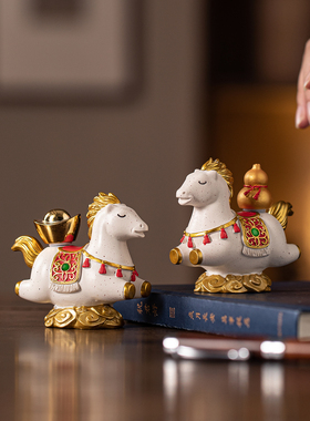 国潮祥云马茶宠摆件创意马上有钱