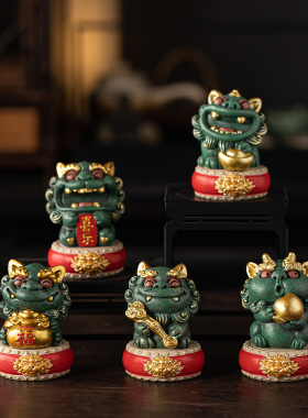 创意五福临门招财貔貅桌面摆件
