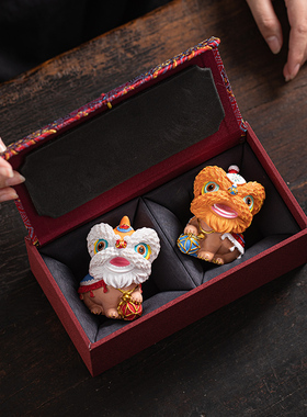 创意佛山醒狮绣球招财一对送礼品