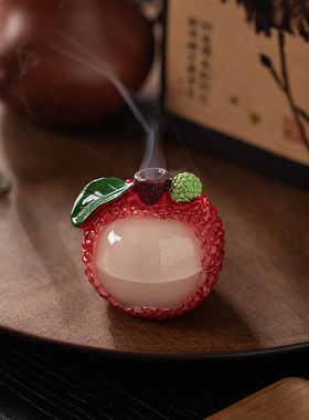 创意祥云荔枝石榴香薰炉茶桌摆件