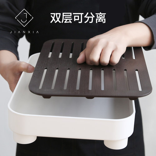 茶盘托盘家用2024新款客厅家用小型茶台茶具功夫干泡沥水单独茶杯 - 图2