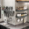 Stainless steel knife holder wall-mounted hole-free