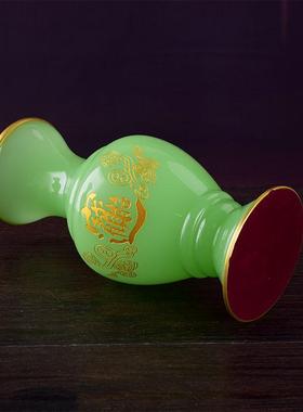 佛前供具花瓶观音摆件观音菩萨插花瓶招财进宝花瓶琉璃玉玻璃花瓶