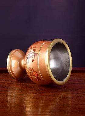 拜神黄铜拉丝堂口佛前供水杯