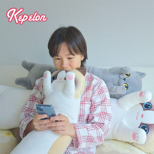 凯佩珑猫咪长条睡觉抱枕二次元毛绒玩具超软棉花床上靠枕送礼物 - 图0