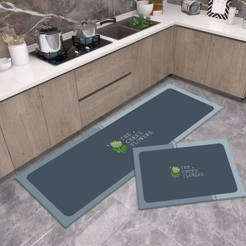 Diatom mud household kitchen floor mat, anti-slip, anti-oil, wipeable and wash-free carpet, new dirt-resistant and waterproof special carpet mat