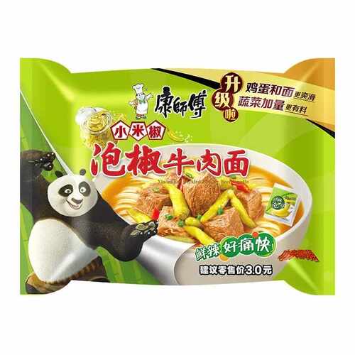 康师傅方便面小米椒泡椒牛肉面107g24袋装泡面整箱泡椒非红油清汤 - 图2
