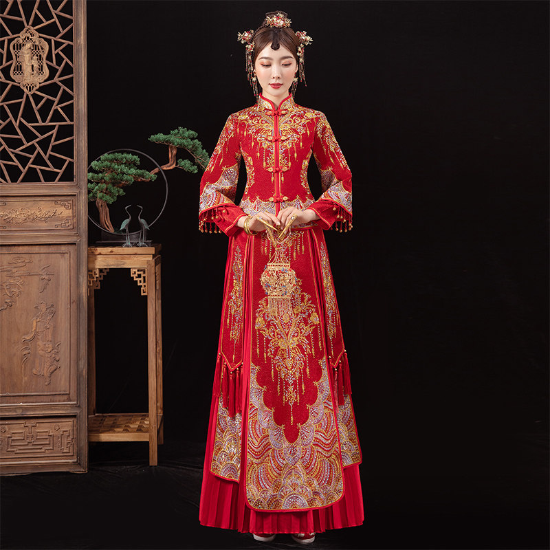 秀禾服2020新款新娘结婚秀和服婚纱 仙岚旗袍