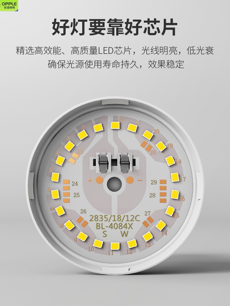 欧普家用LED灯泡节能灯e27螺口超亮3W5W9W12W15W18瓦照明白光大灯