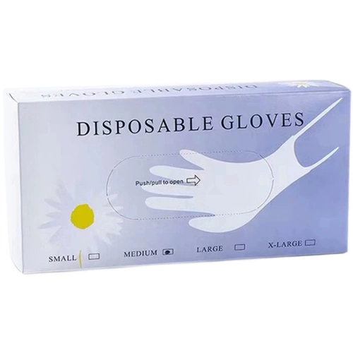 Одноразовые прозрачные большие перчатки из ПВХ для маникюра