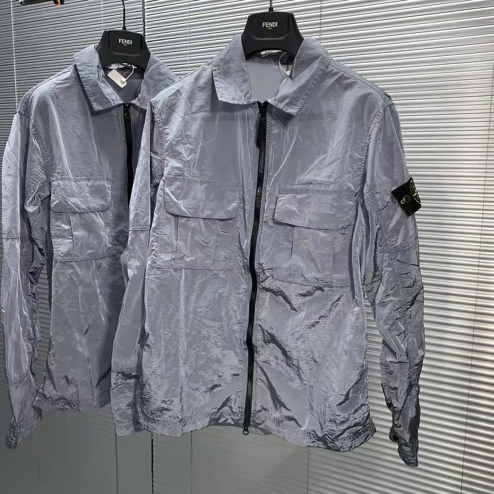 岛 金属尼龙衬衫外套 19SS METAL NYLON 11117 石头岛 STONE 岛 金属尼龙衬衫外套 19SS METAL NYLON 11117 石头岛 STONE