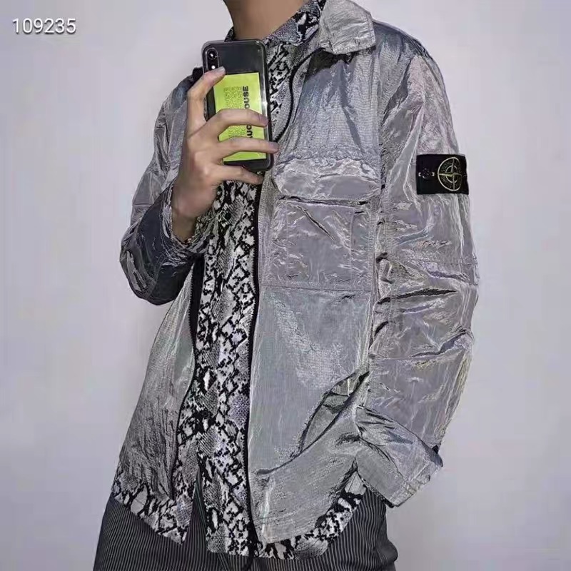 岛 金属尼龙衬衫外套 19SS METAL NYLON 11117 石头岛 STONE 岛 金属尼龙衬衫外套 19SS METAL NYLON 11117 石头岛 STONE