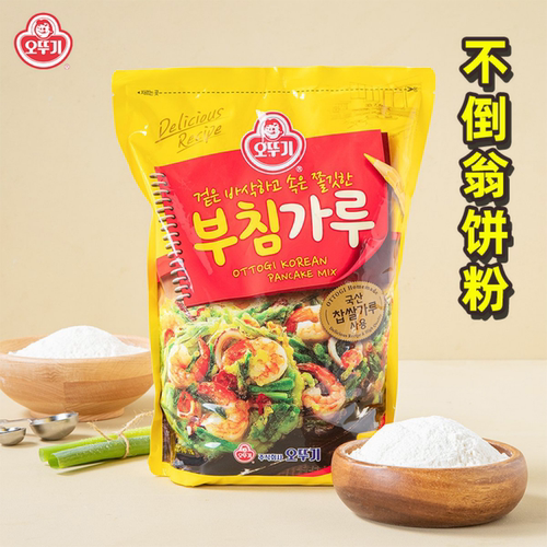 韩国不倒翁煎饼粉1kg袋装原装进口韩式面粉预拌粉早餐饼粉专用 - 图2