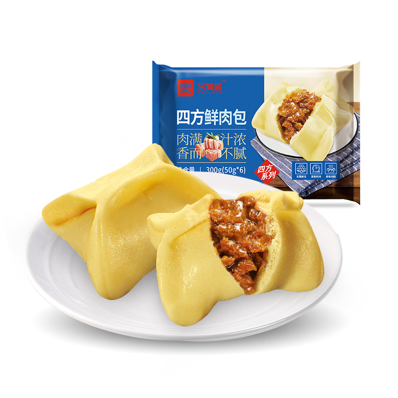 乐肴居四方叉烧包鲜肉包子广式早茶点心餐蒸煮速冻食品早餐半成品-图3